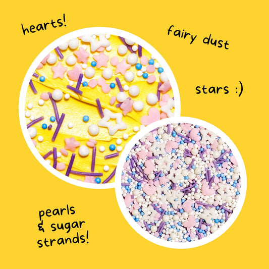 Unicorn Tracks Natural Confetti Sprinkles By Supernatural, Heart & Star Shapes, No Artificial Dyes, Soy Free, Gluten Free, Vegan, 3Oz