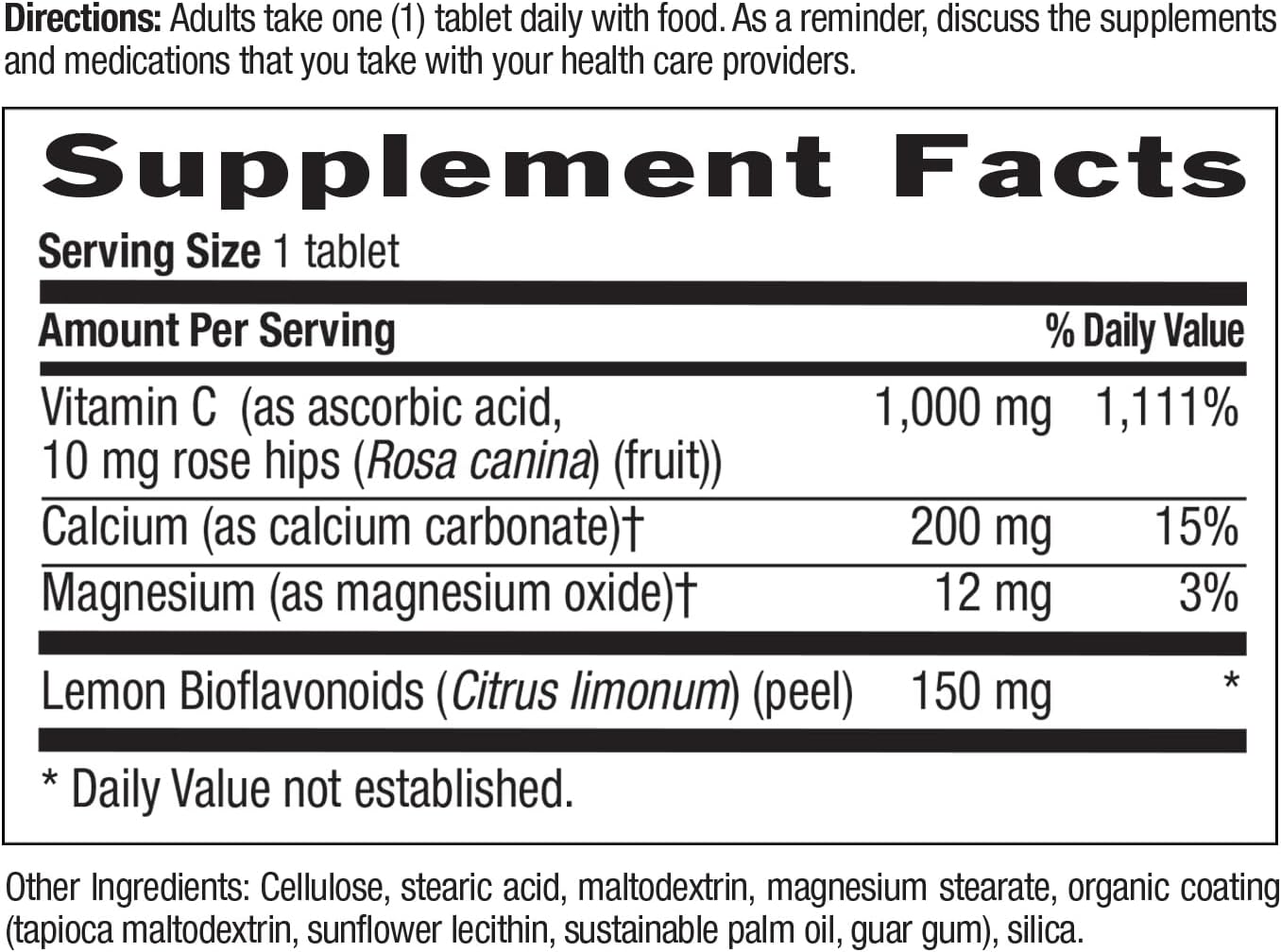 Country Life Buffered Vitamin C 1000Mg With Bioflavonoids, Calcium, Magnesium, Potassium - Immune Support, Vegan Capsules, Gluten-Free, Gentle On Stomach - 100 Tablets