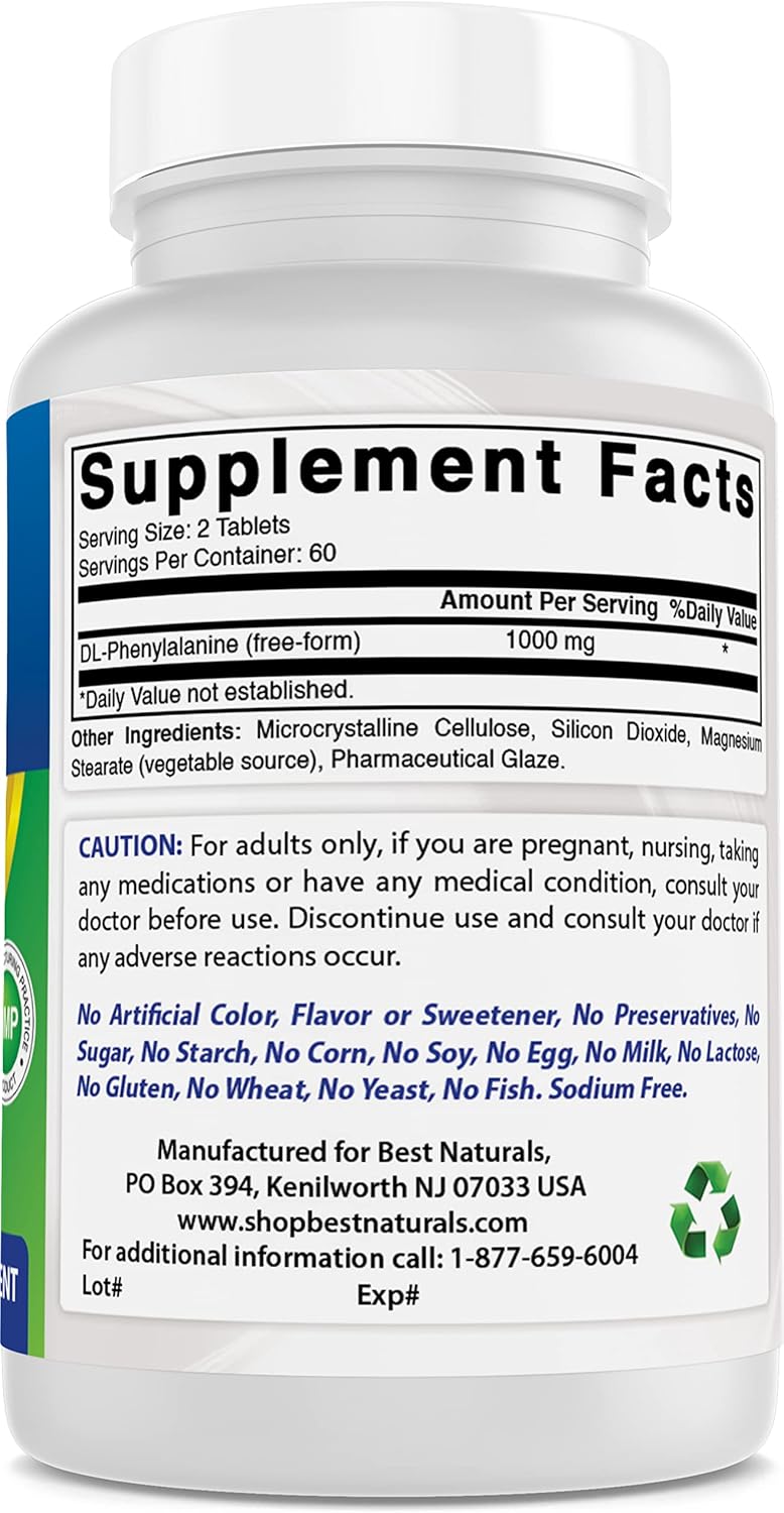 Best Naturals Dlpa 500 Mg 120 Tablets : Health & Household