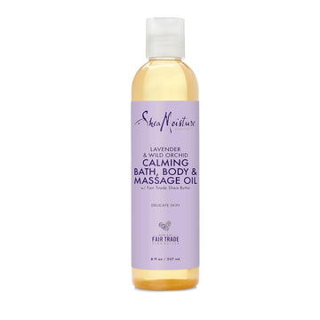 SheaMoisture Bath, Body and Massage Oil Lavender Wild Orchid Calming Moisturizer for Sensitive Skin 8 oz