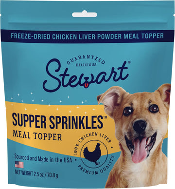 Stewart Chicken Liver Supper Sprinkles, Dog Food Toppers, Chicken Liver, 2.5 Oz. Resealable Bag, Made In Usa, Products For Dogs