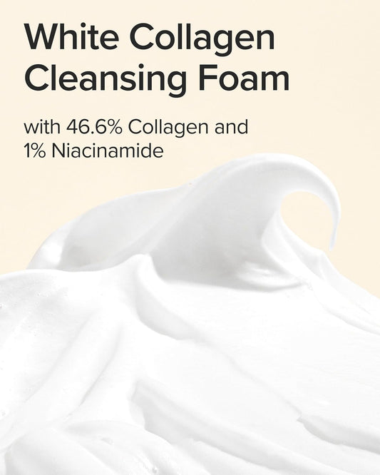 Mary&May White Collagen Cleansing Foam Duo Twin Pack - Deep Cleansing, Hydrating Formula For Firm And Radiant Skin With Niacinamide - Korean Skincare, Ewg Green Grade, Hypoallergenic