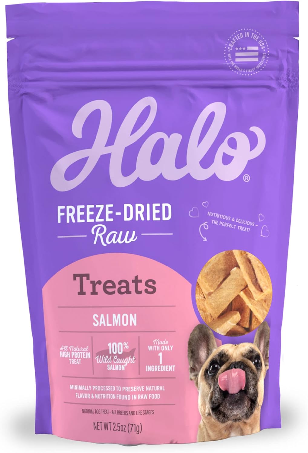 Halo 100% Wild Caught Salmon Freeze Dried Raw Treats, 2.5 Oz