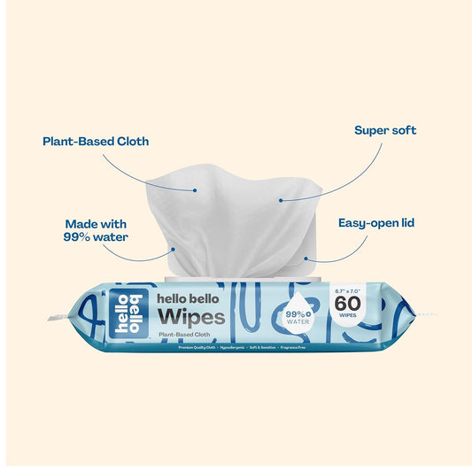 Hello Bello Extra Gentle Unscented Baby Wipes - Made With 99% Water And Aloe For Babies And Kids - 720 Count