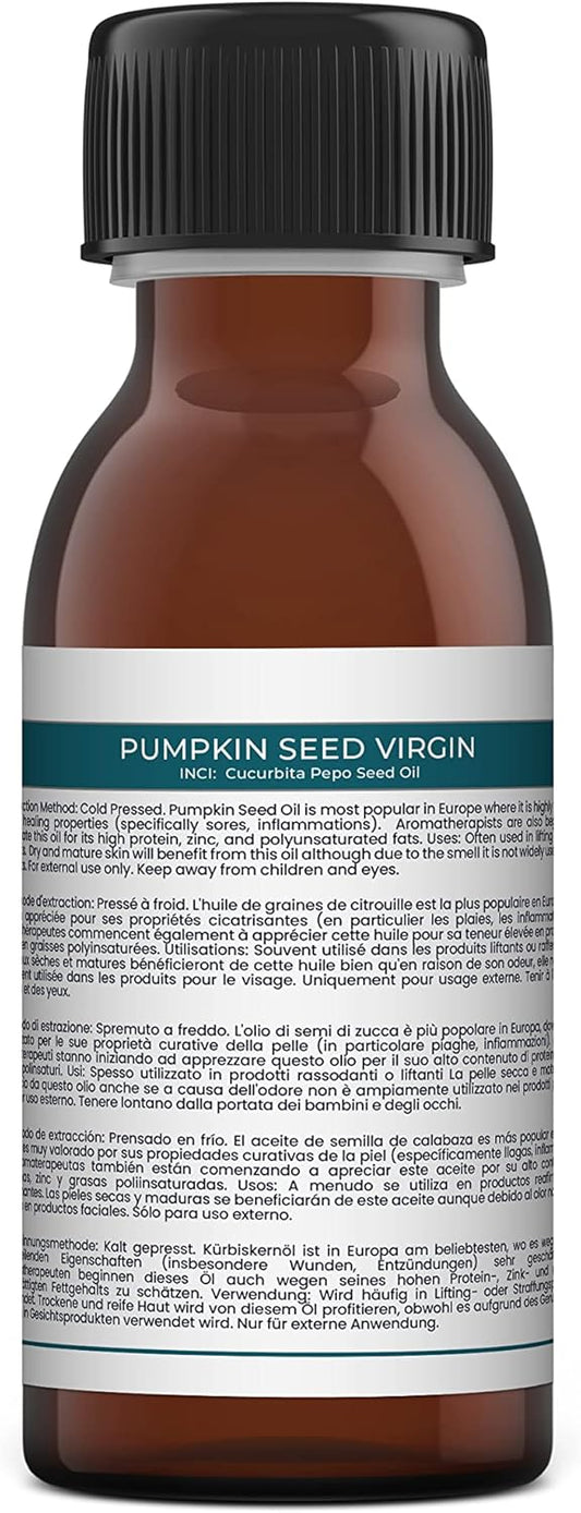 Mystic Moments | Pumpkin Seed Carrier Oil 125Ml - Pure & Natural Oil Perfect For Hair, Face, Nails, Aromatherapy, Massage And Oil Dilution Vegan Gmo Free