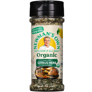 Newman'S Own Organic Garlicky Citrus Herb Seasoning; Perfect Spices For Cooking Meats And Vegetables; Usda Certified Organic; No Preservatives; Salt Free; Non-Gmo; Gluten-Free; 3.58 Oz Bottle