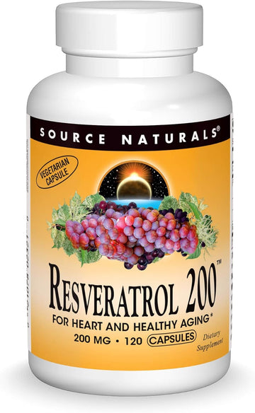 Source Naturals Resveratrol 200 Mg For Heart And Healthy Aging - 120 Vegetarian Capsules