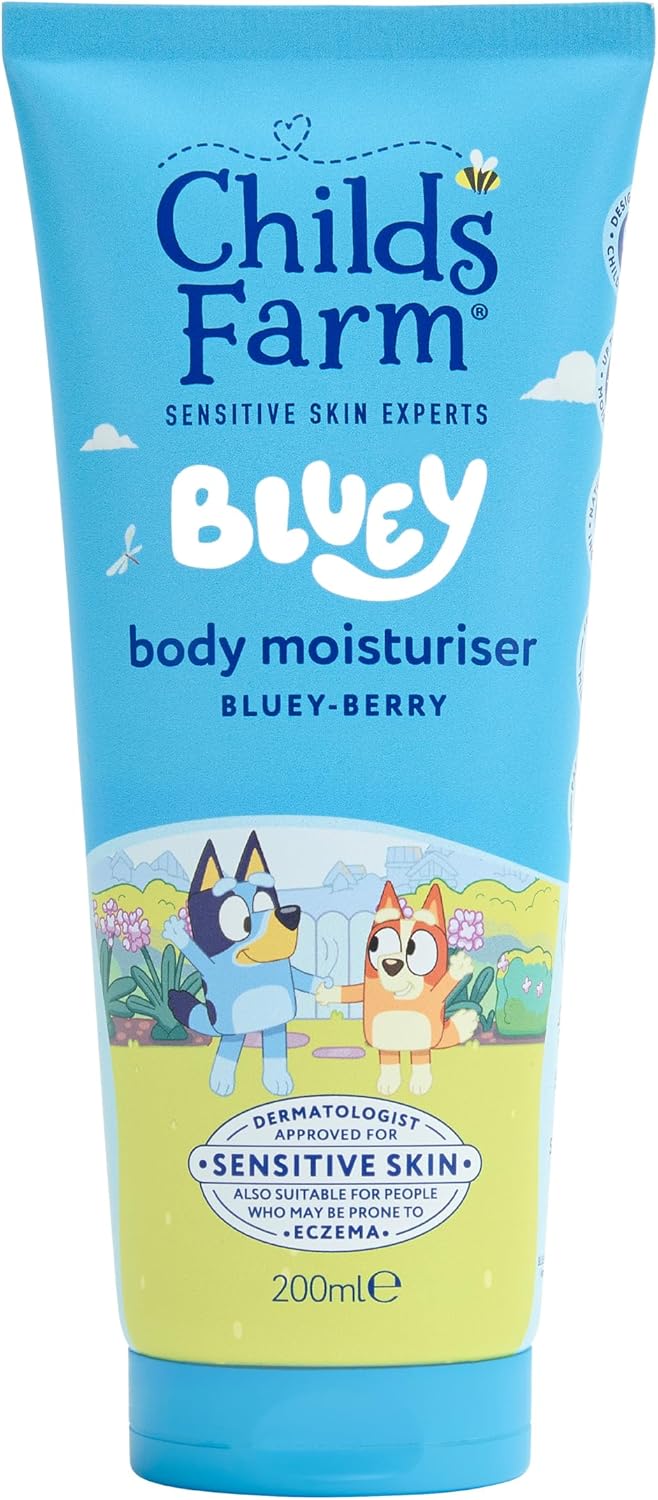 Childs Farm Kids Bluey Moisturiser, Bluey-Berry | Soothing, Moisturising & Hydrating | Suitable For Dry, Sensitive Skin, 200Ml (Pack Of 2)