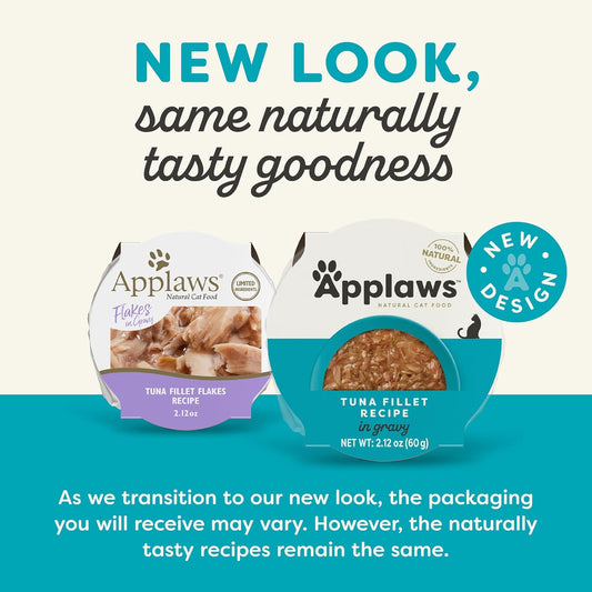 Applaws Natural Wet Cat Food In Gravy, Limited Ingredient Cat Food Cups, Grain-Free, Cat Food Pots, No Artificials, 100% Natural Ingredient Cat Food, Tuna Fillet & Crab In Gravy (10 X 2.12 Oz Cups)