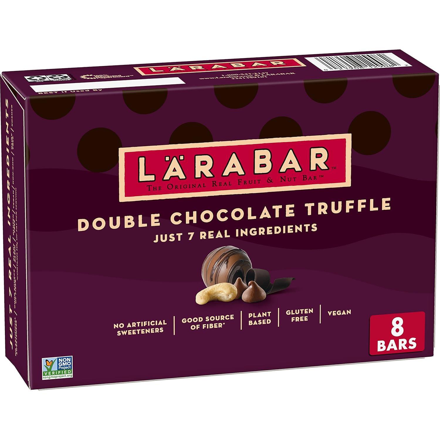 Larabar Double Chocolate Truffle, Gluten Free Vegan Fruit & Nut Bars, 8 Ct