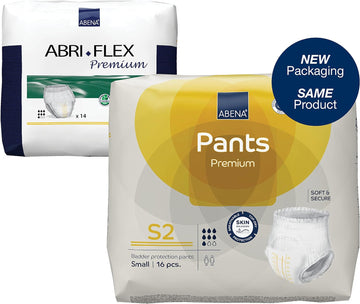 Abena Pants Premium Pull-Up Incontinence Pants, Eco-Labelled Incontinence Pants for Men & Women, Discreet, Protective, Breathable, Comfortable - Small 2, 60-90cm Waist, 1900ml Absorbency, 14PK