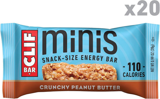 Clif Bar Minis - Crunchy Peanut Butter - Made With Organic Oats - 5G Protein - Non-Gmo - Plant Based - Snack-Size Energy Bars - 0.99 Oz. (20 Pack)