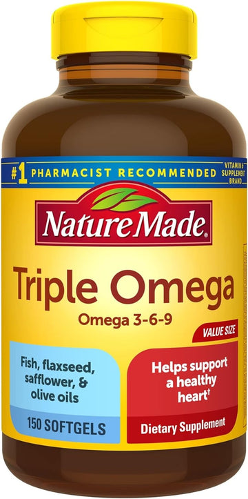 Nature Made Triple Omega 3 6 9, Fish Oil as Ethyl Esters and Plant-Bas