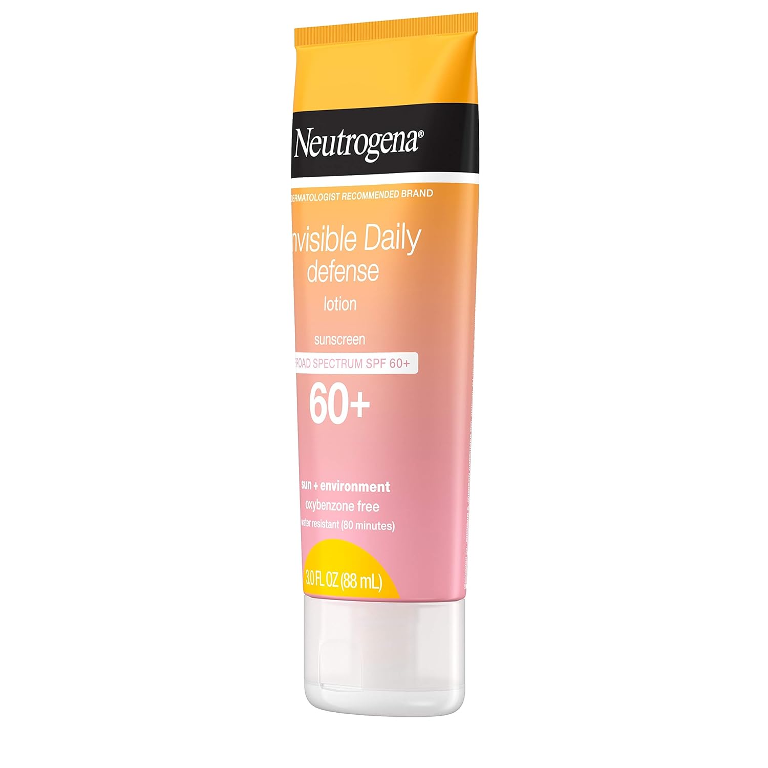 Neutrogena Invisible Daily Sunscreen Lotion, Broad Spectrum SPF 60+, Oxybenzone-Free & Water-Resistant, Sun or Environmental Aggressor Protection, Antioxidant : Beauty & Personal Care