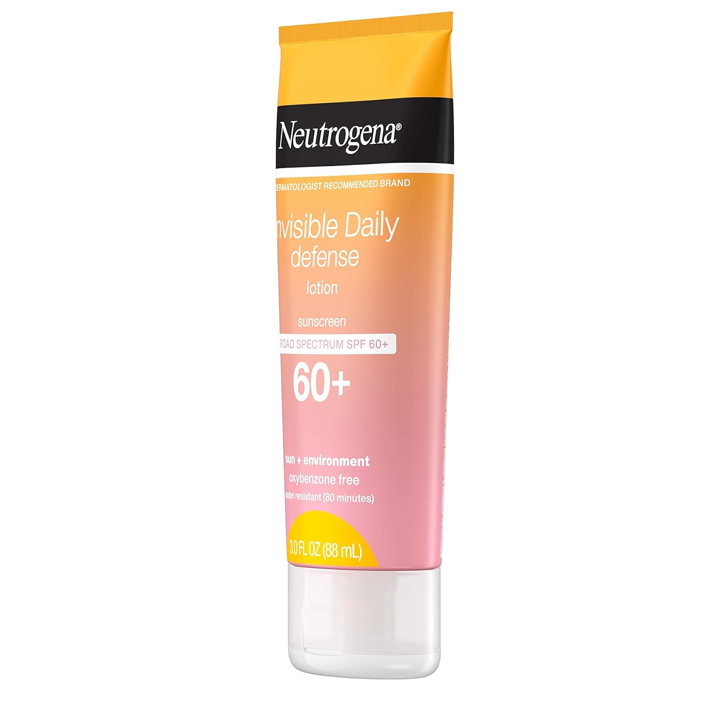 Neutrogena Invisible Daily Sunscreen Lotion, Broad Spectrum SPF 60+, Oxybenzone-Free & Water-Resistant, Sun or Environmental Aggressor Protection, Antioxidant, 3 Fl Oz (Pack of 3) : Beauty & Personal Care