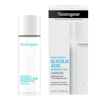 Neutrogena Hydro Boost Glycolic Acid Overnight Face Peel - With Hyaluronic Acid & 10% Glycolic Acid To Smooth & Exfoliate Skin, Fragrance-Free, 3.2 Fl. Oz