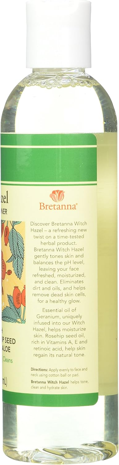Bretanbretna Witch Hazel Toner Geranium Rosehip, 8.75 Fl Oz : Beauty & Personal Care
