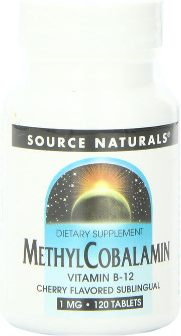 Source Naturals Methylcobalamin 1mg Vitamin B-12 Natural Cherry Flavored - 120 Lozenges (Pack of 2)