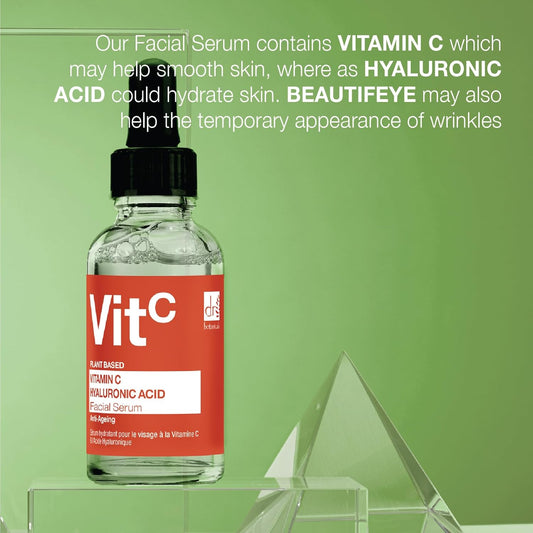 Dr Botanicals 5% Vitamin C, 2% Hyaluronic Acid Facial Serum | Anti-Aging, Anti-Wrinkle, Skin Brightening, Hydrating, Rejuvenating Facial Serum With Beautifeye For Age-Defying Results