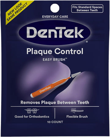 Dentek Easy Brush Interdental Cleaners | Brushes Between Teeth | Standard | Mint Flavor | 10 Count