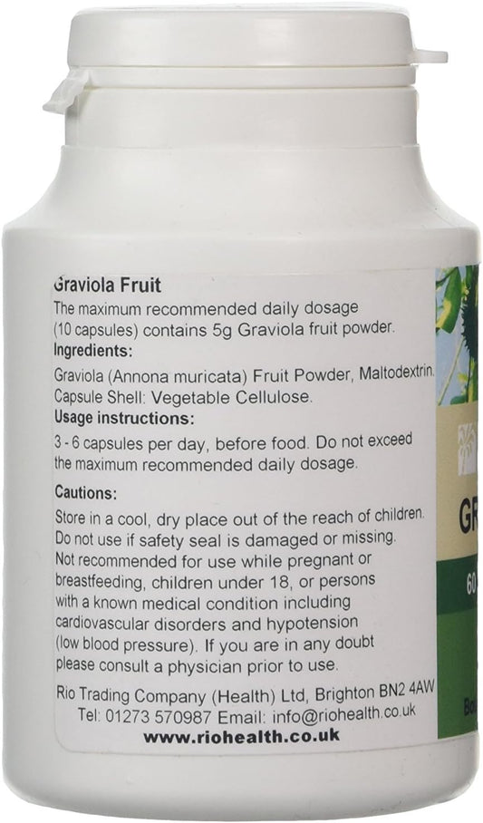 Rio Amazon 500 Mg Graviola Fruit Extract Vegicaps, 80 G