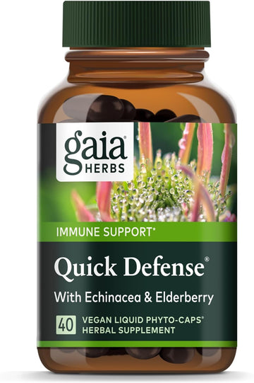 Gaia Herbs Quick Defense - Fast-Acting Immune Support Supplement For Use At Onset Of Symptoms - With Echinacea, Black Elderberry, Ginger & Andrographis - 40 Vegan Liquid Phyto-Capsules (4-Day Supply)