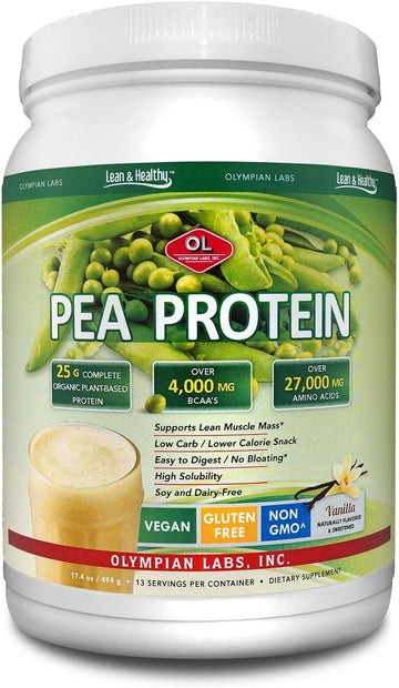 Olympian Labs Vanilla Pea Protein, 494 Grams, 13 Servings