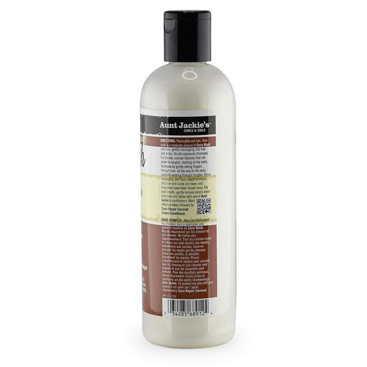 Aunt Jackie'S Coconut Crème Recipes Coco Wash Hair Conditioning Cleanser, Cleans, Conditions And Softens Dry Brittle Curly Hair, 16 Oz