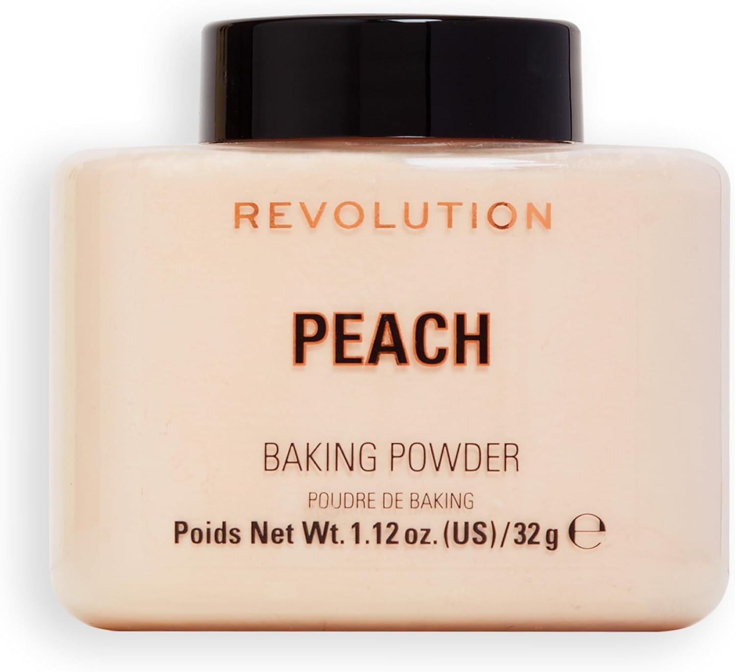 Revolution Beauty London, Loose Baking Powder, Prolongs Makeup Wear, Brightening Setting Powder, For All Skin Tones, Peach, 32G