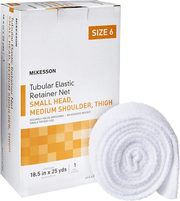 Mckesson Tubular Elastic Retainer Net Dressing, Non-Sterile, Small Head, Medium Shoulder, Thigh, Size 6, 18 1/2 In X 25 Yd, 1 Count, 10 Packs, 10 Total