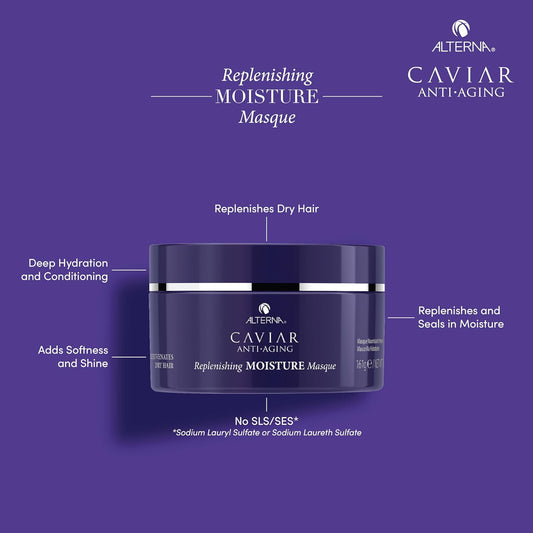 Alterna Caviar Anti-Aging Replenishing Moisture Masque, | Replenishes Dry, Coarse, Damaged Hair | Sulfate Free , 5.7 Ounce (Pack of 1)