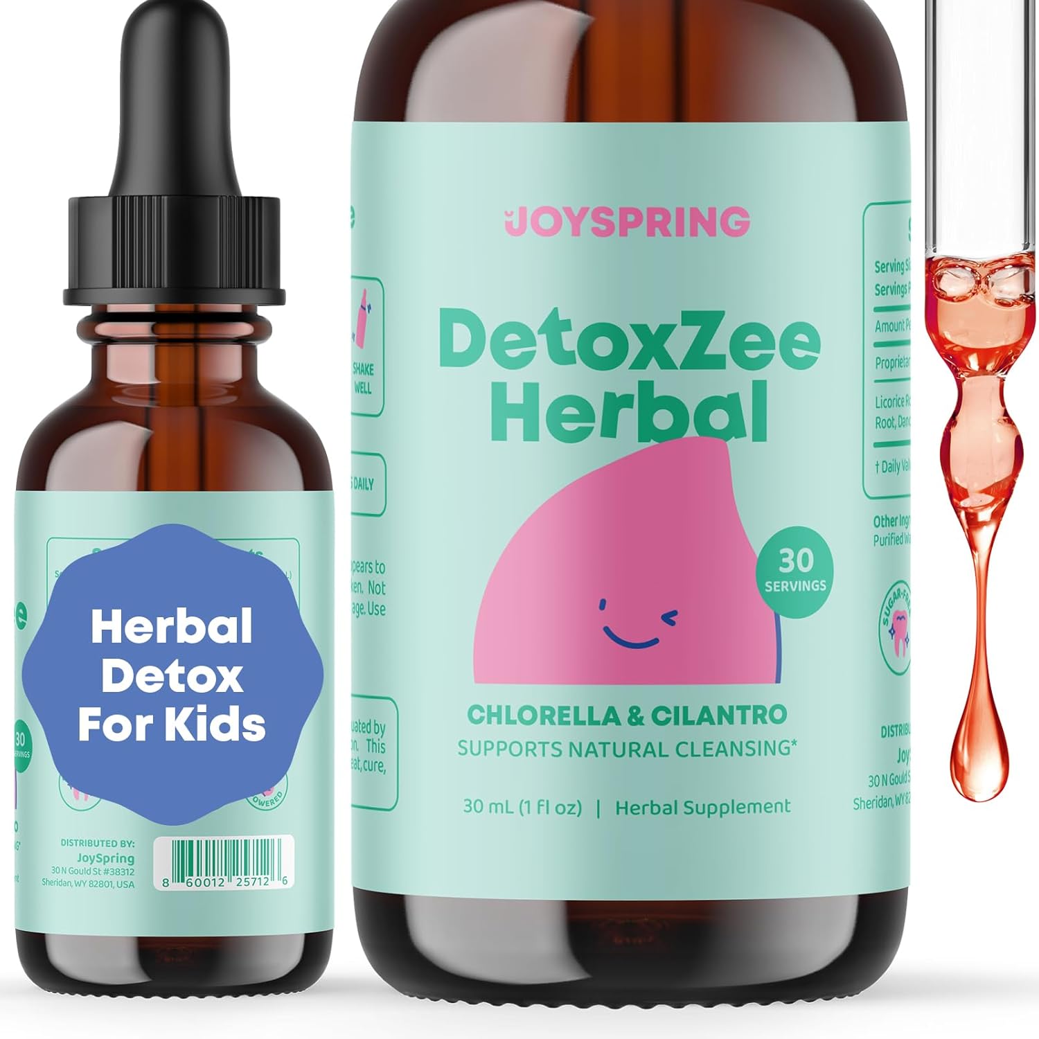 Joyspring Herbal Detox For Kids – Cilantro Extract Cleanse To Support Speech & Improve Behavior – Natural Detox With Cilantro - 1 Fl Oz (30 Servings)