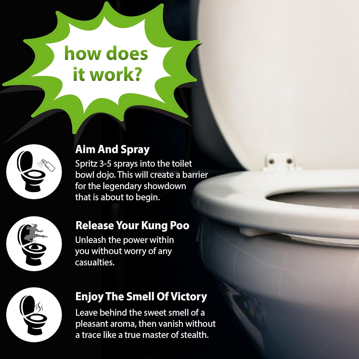 Kung Poo Fighter Citrus 2oz Toilet Spray - USA Made Before You Go Toilet Bowl Spray | Bathroom Poop Air Freshener Odor Eliminator Funny Gift : Home & Kitchen
