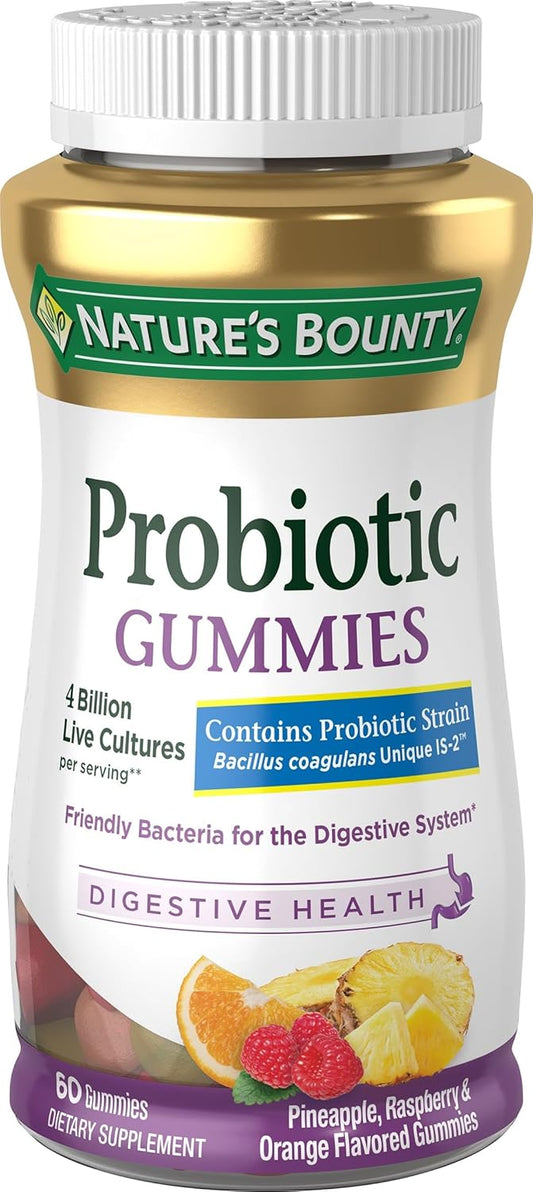 Natures Bounty Probiotic 4 Billion Gummies, 60 Count