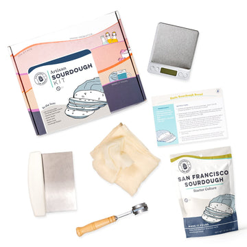 Cultures for Health Artisan Bread Making Kit | 5 Piece DIY Kit Includes San Francisco Sourdough Starter, Baker's Scale, Bread Lame, Dough Scraper, & Butter Muslin | Sourdough Bread Baking Supplies