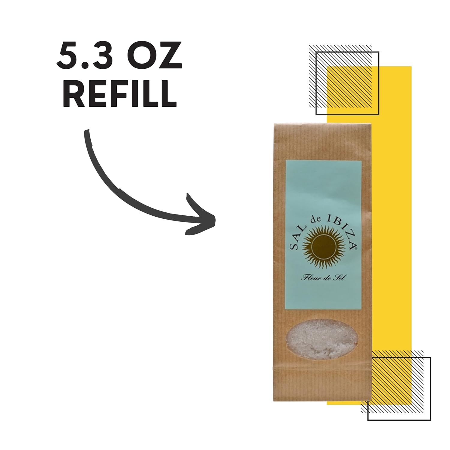 Fleur De Sel Sal De Ibiza 150 Gram Refill Bag : Sea Salt : Grocery & Gourmet Food