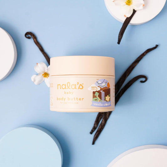 Nala'S Baby Body Butter Vanilla Cloud | Allergen-Free Sweet Vanilla Fragrance | 98% Natural | Dermatologically-Tested And Paediatrician-Approved | Vegan | 200Ml | Nalas Baby