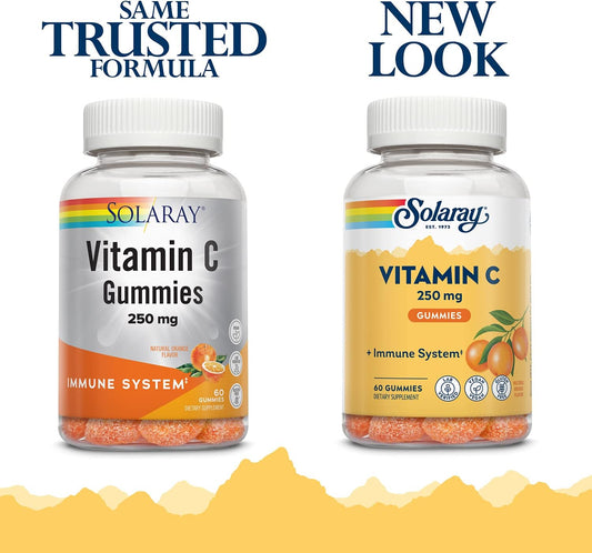 Solaray Vitamin C Gummies 250 Mg | Healthy Immune System Function Support | Vegan & Gluten Free | 30 Servings, 60 Ct