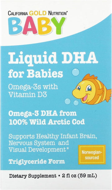 California Gold Nutrition Baby'S Dha, Omega-3S With Vitamin D3, 1,050 Mg, 2 Fl Oz (59 Ml)