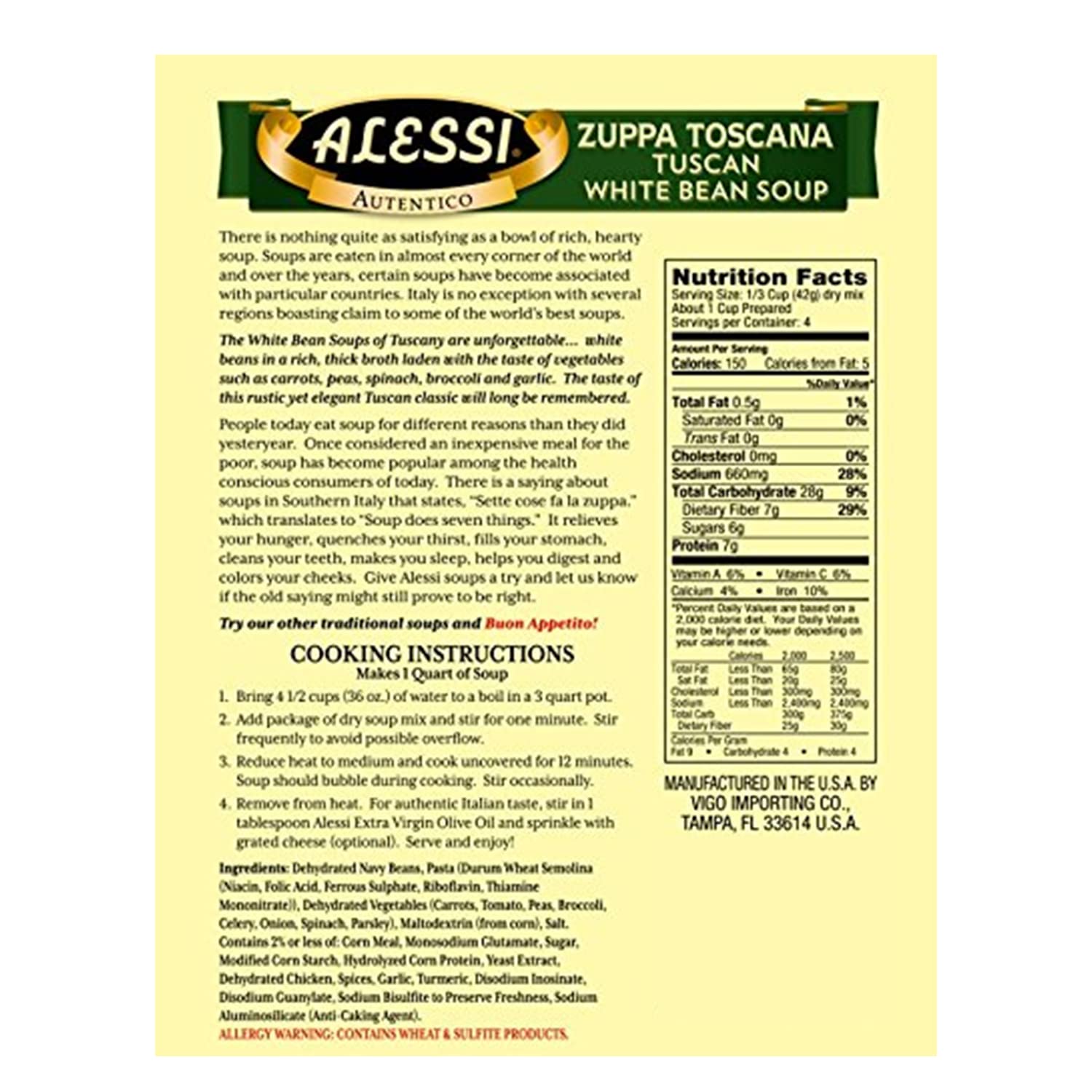 Alessi Autentico Premium Soups, Traditional Flavors, 6oz (Tuscan White Bean, Pack of 6) : Soups Stews And Stocks : Grocery & Gourmet Food