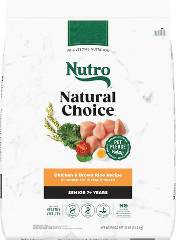 Nutro Natural Choice Senior Dry Dog Food, Chicken And Brown Rice Recipe, 30 Lbs