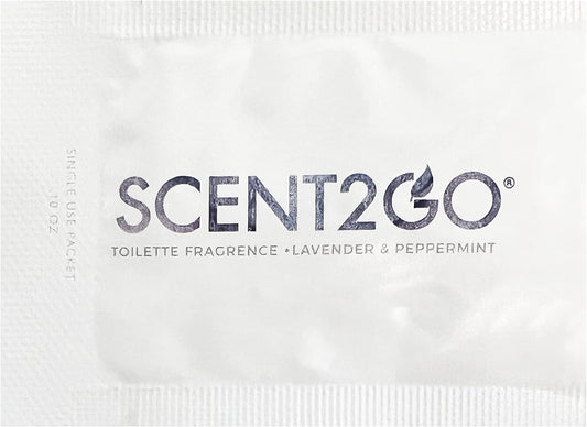 Toilette Fragrance Dissolvable Powder - Discreet Travel Size Packet - 20 Pack - Leak Proof - Natural Odor Eliminator - Lavender + Peppermint Scent
