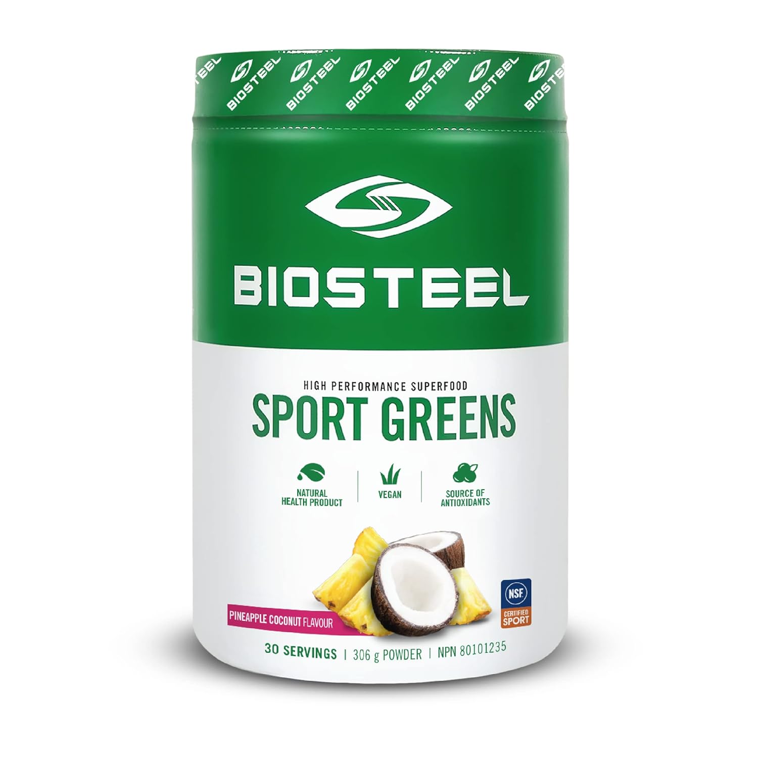 Biosteel Sport Greens Powder, High Performance Superfood Supplement, Non-Gmo Formula, Pineapple Coconut, 30 Servings