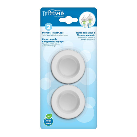 Dr. Brown'S Natural Flow Storage/Travel Caps For Wide-Neck Bottles,2 Pack