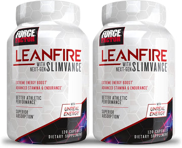 Force Factor Leanfire With Next-Gen Slimvance, 2-Pack, Advanced Energy Pills With B Vitamins And Caffeine To Boost Metabolism, Enhance Focus, And Improve Workout & Fitness Performance, 240 Capsules