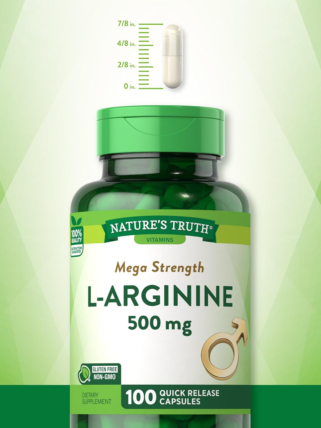 Nature's Truth L-Arginine 500mg | 100 Capsules | Free Form Amino Acid Supplement | Non-GMO & Gluten Free : Health & Household