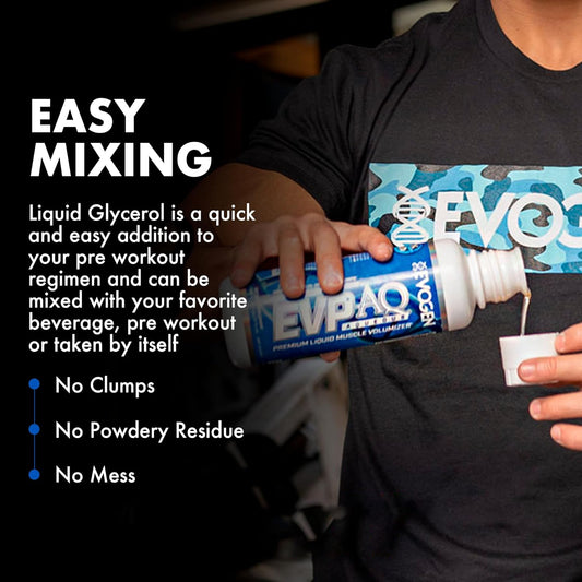 Evogen Evp Aq - Liquid Glycerol Muscle Volumizer | Pre Workout For Pumps, Vascularity, & Hydration | Premium Preworkout For Men & Women | Unflavored | 16 Fl Oz