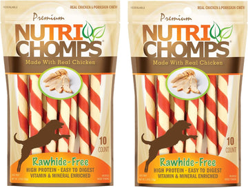 Nutrichomps Dog Chews – 5-Inch Twists, Easy To Digest, Rawhide-Free Dog Treats, Healthy, 10 Count, Real Chicken Flavor, Bundle Of 2 (Nt062V-2)
