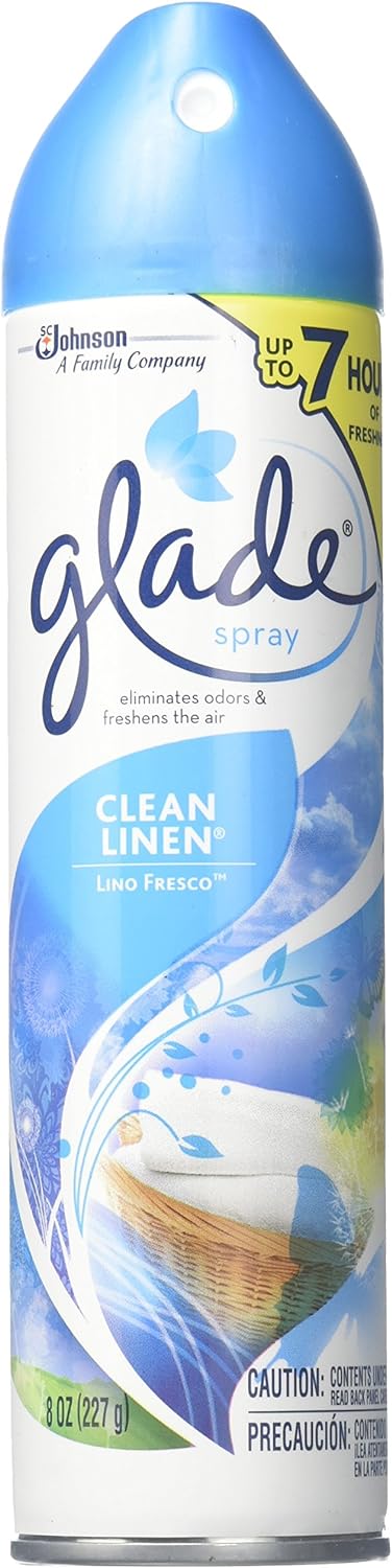 Glade Air Freshener, Aerosol Spray, Clean Linen, 8 Oz (Pack of 4)