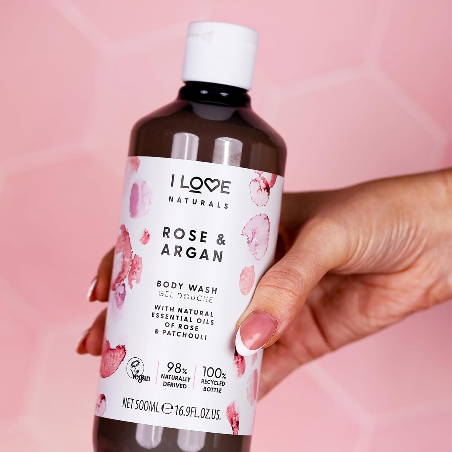 I Love Naturals Rose & Argan Body Wash, Natural Oils Of Rose & Patchouli, Formulated Using Essential Oils For Silky Smooth & Moisturised Skin, 500ml : Amazon.co.uk: Beauty